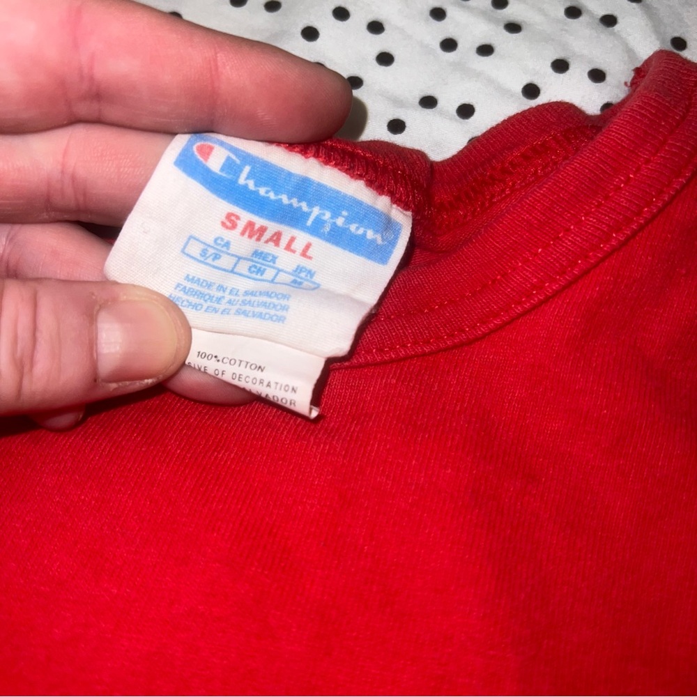 Red Vintage Champion Tee small - Picture 3 of 6